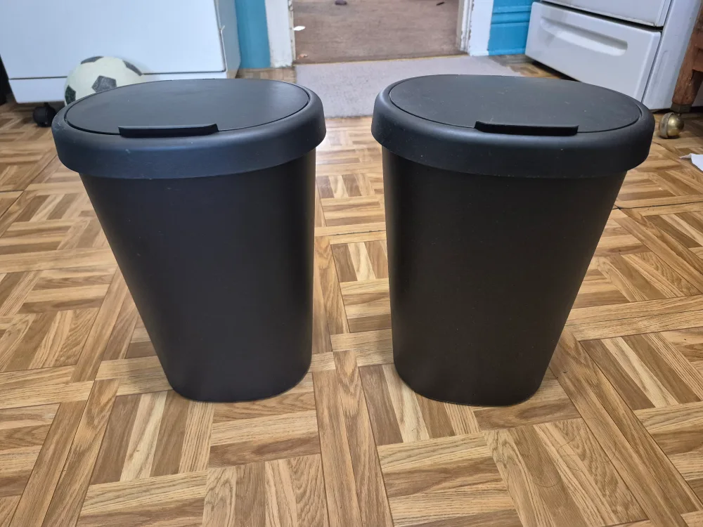 IKEA HOLASS Black Trash Can - Set of 2 thumbnail