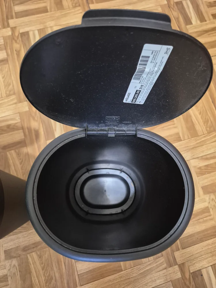 IKEA HOLASS Black Trash Can - Set of 2 image indicator(3)