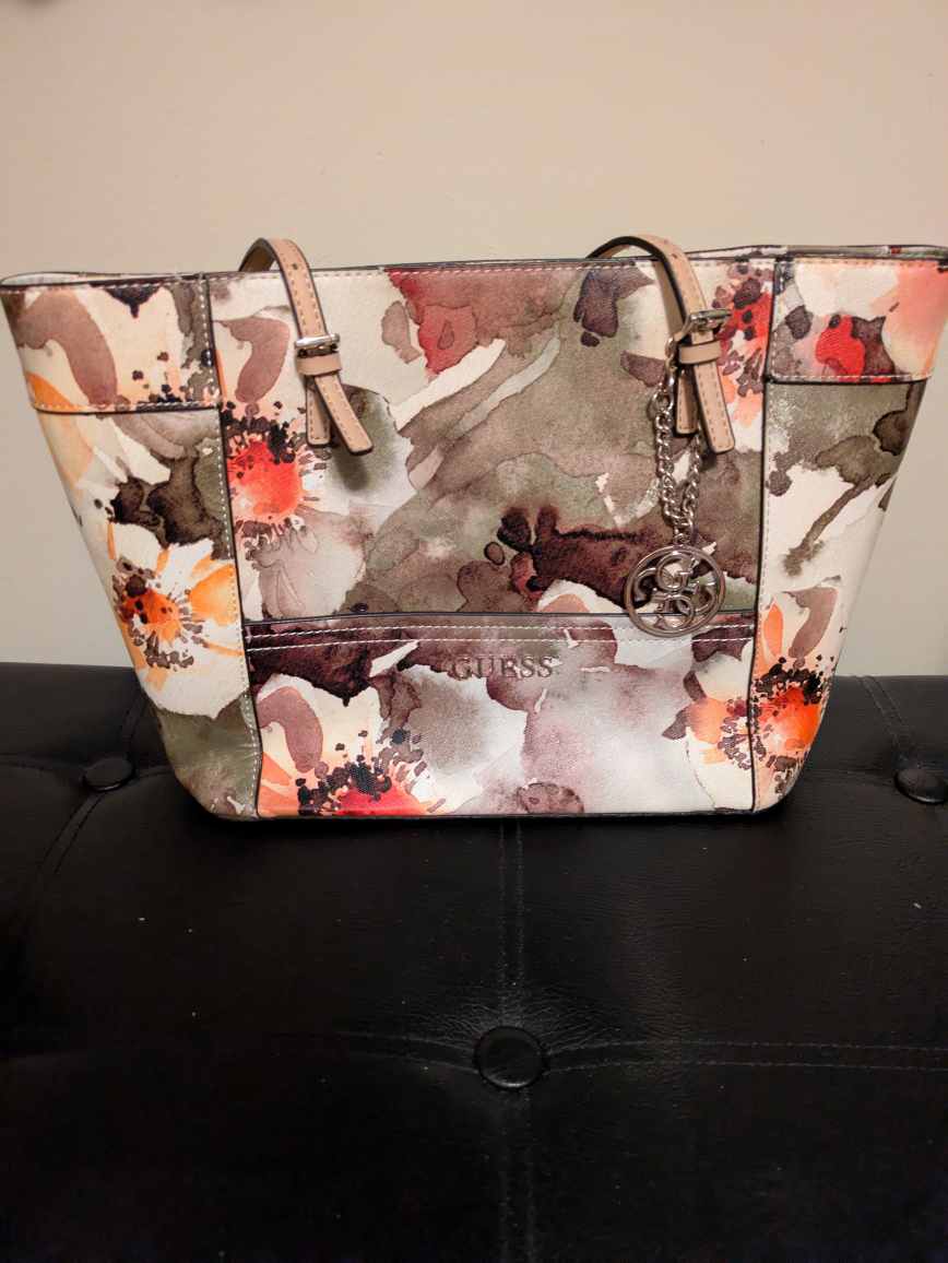 Guess Floral Print Tote Bag