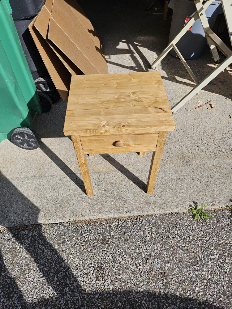 Wooden Side Table with Drawer - photo 4