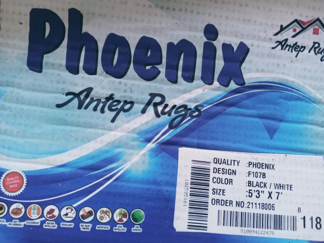 Phoenix Antep Rugs - Black/White - 5'3" x 7' thumbnail