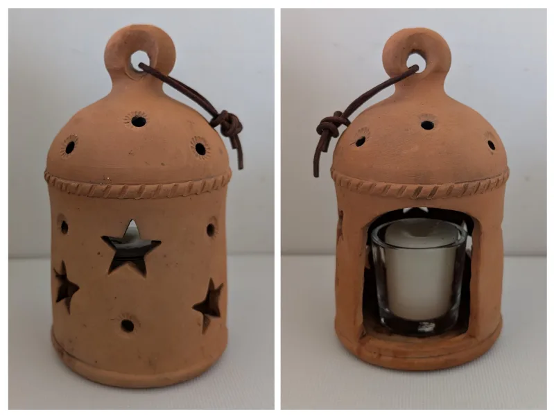 Terracotta Lantern with Votive Candle thumbnail