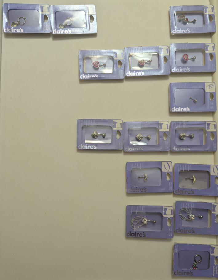 $18 15 piece lot claire's belly, eyebrow, targus ear jewelry