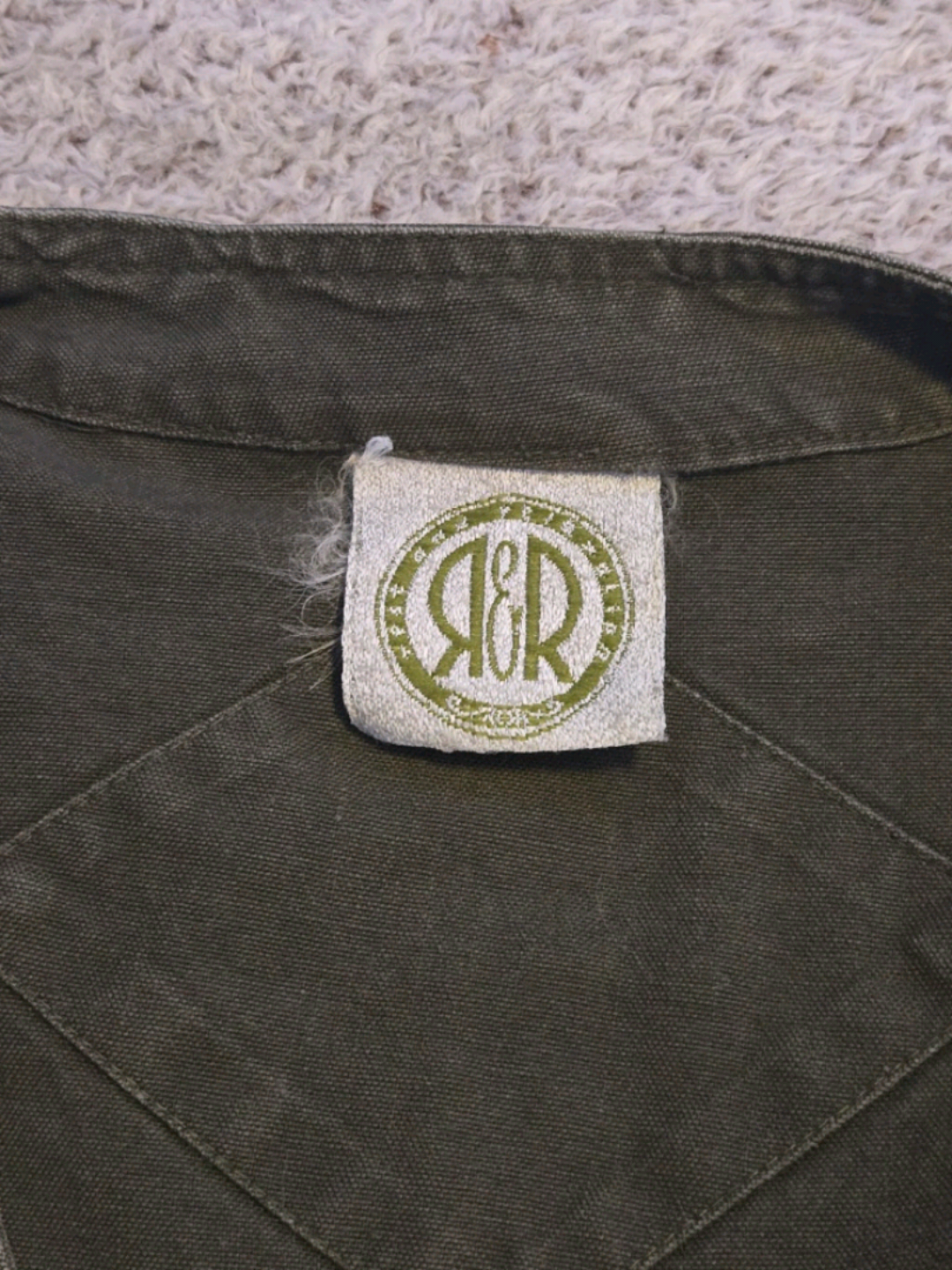 R&R Olive Green Cotton Vest, Size M - photo 4