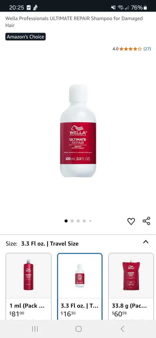 WELLA Professionals Ultimate Repair Shampoo Samples image indicator(2)