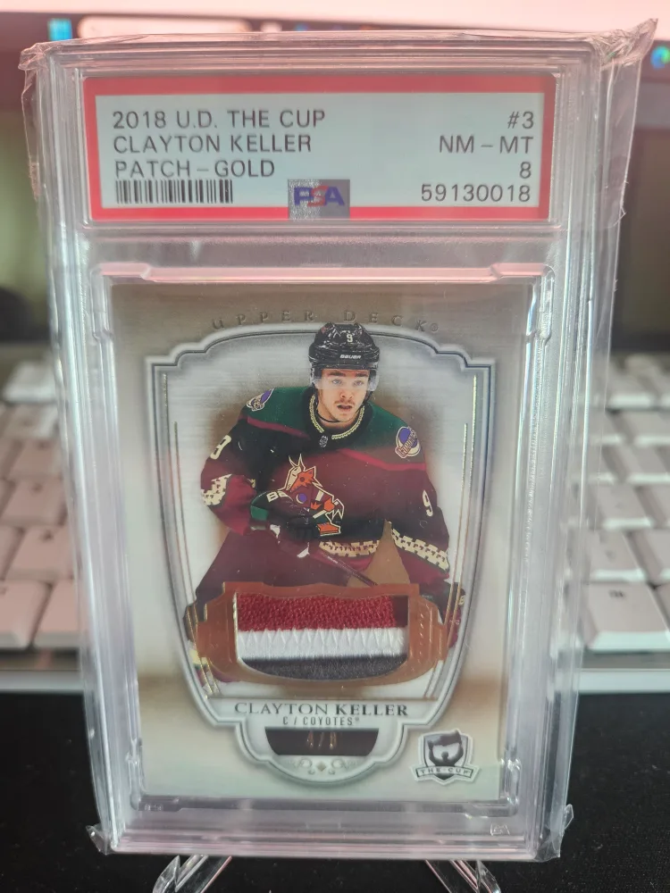 Clayton Keller the Cup 2017 Gold /8  PSA 8 thumbnail