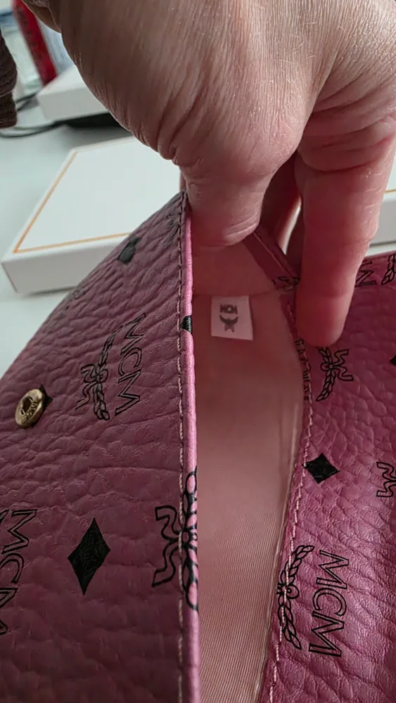 MCM Pink Leather Clutch with Box image indicator(5)