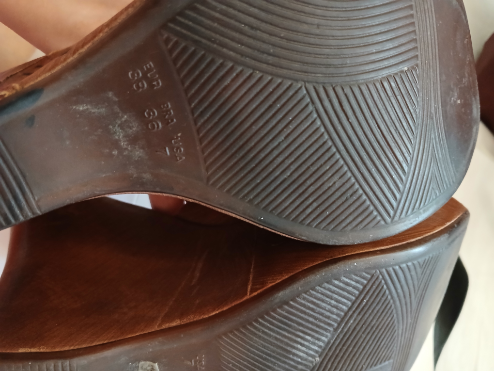 Aldo Brown Leather Wedge Sandals - Size 7 - photo 3