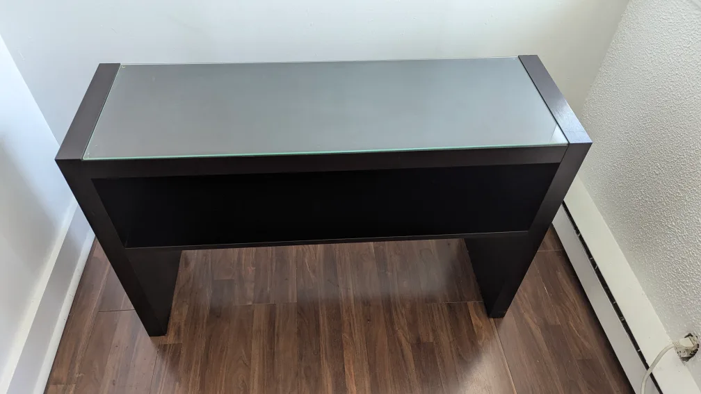 Black Console Table with Glass Top thumbnail