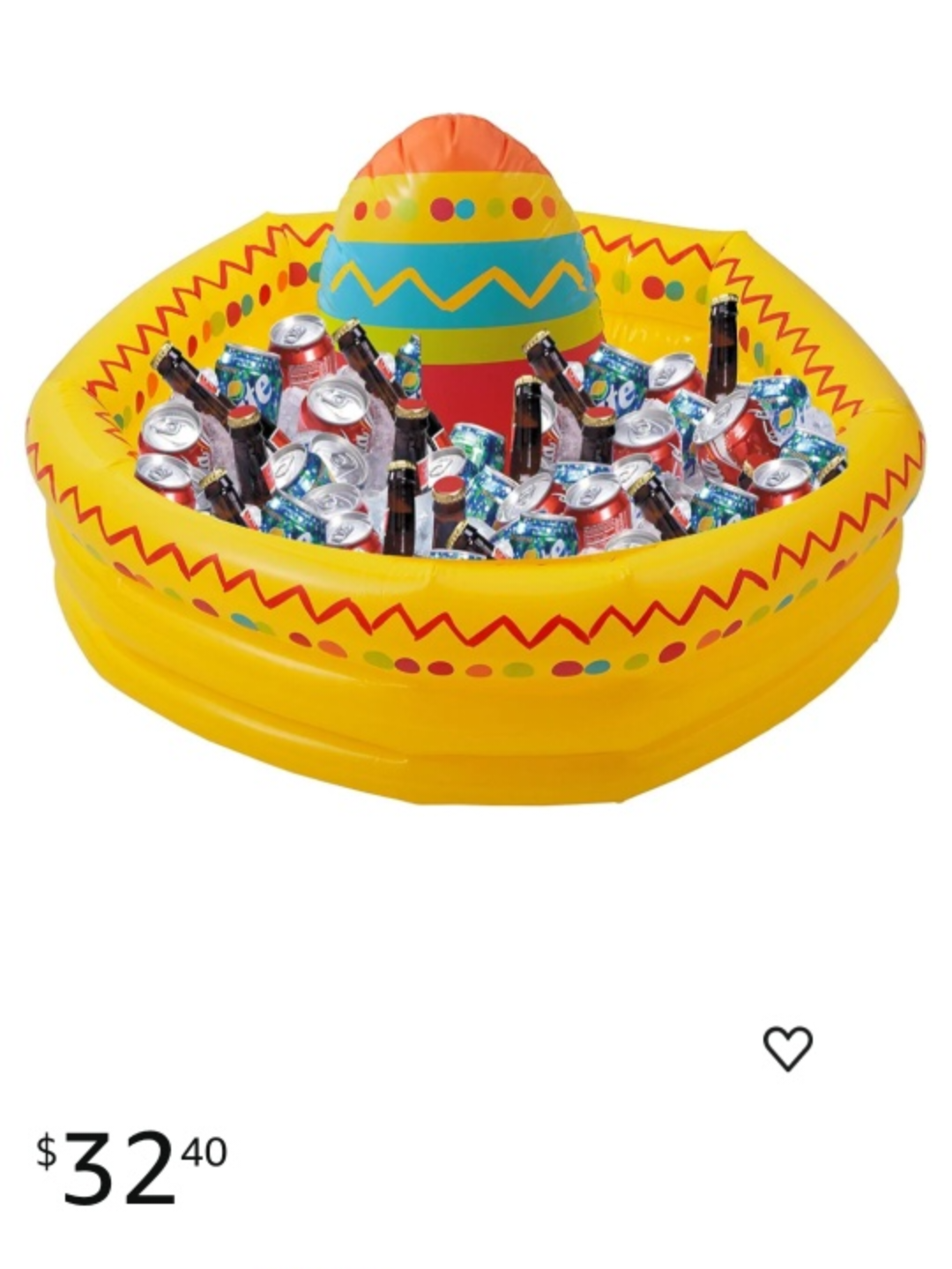 Amscan 3900007 Fiesta Sombrero Inflatable Cooler