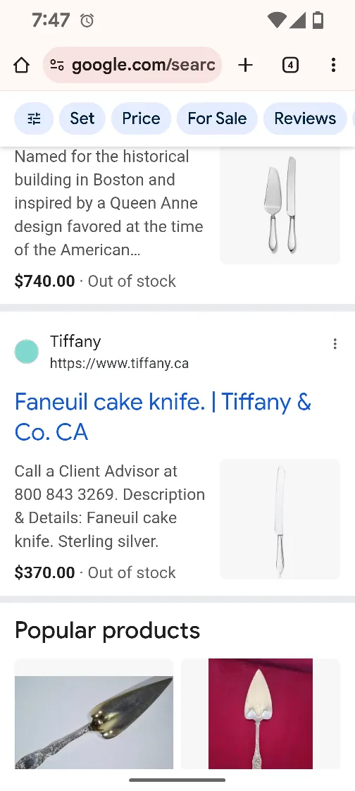 Tiffany & Co Sterling Silver Cake knife image indicator(6)