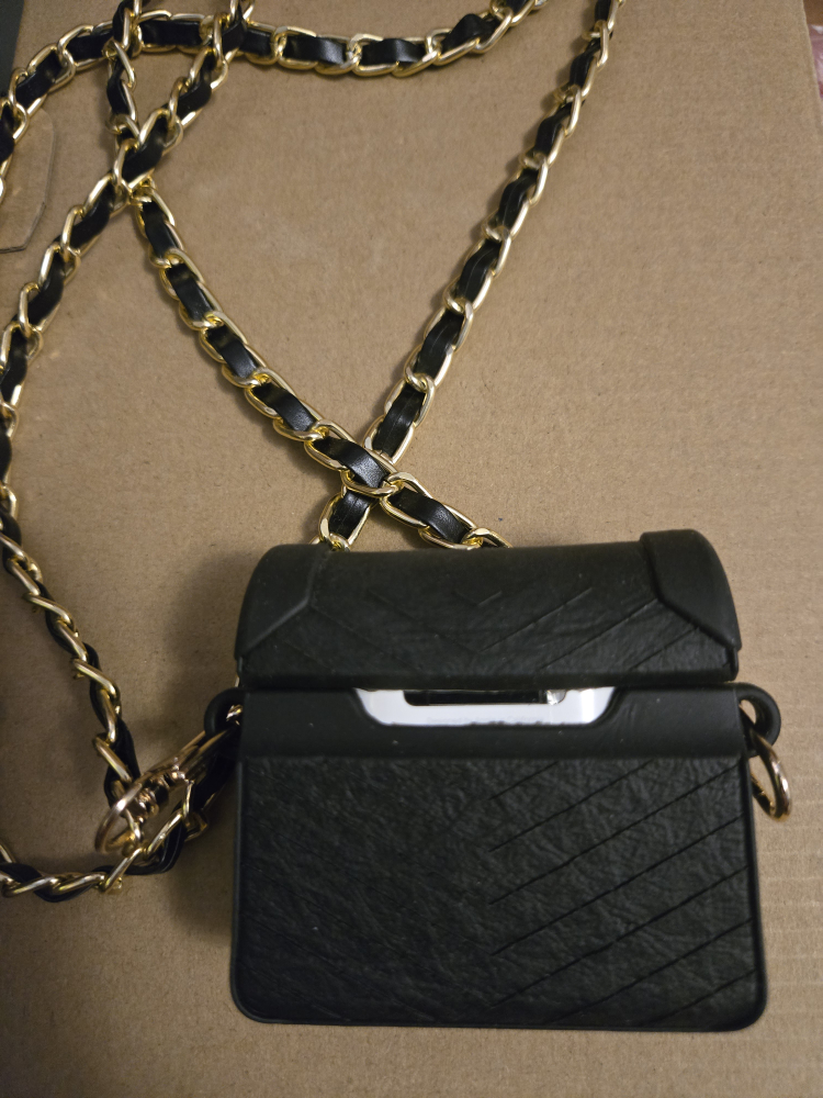 YSL Black AirPods Case with Chain - photo 3