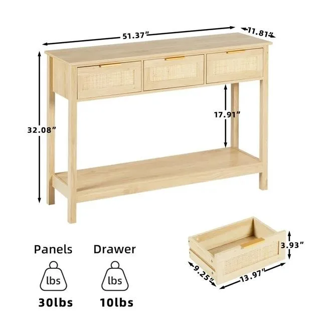 Rattan Console Table image indicator(4)