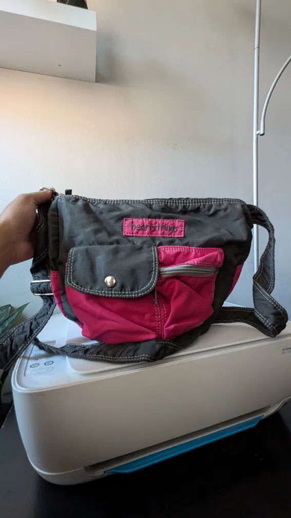 Heartstrings Crossbody Bag - Pink & Grey thumbnail
