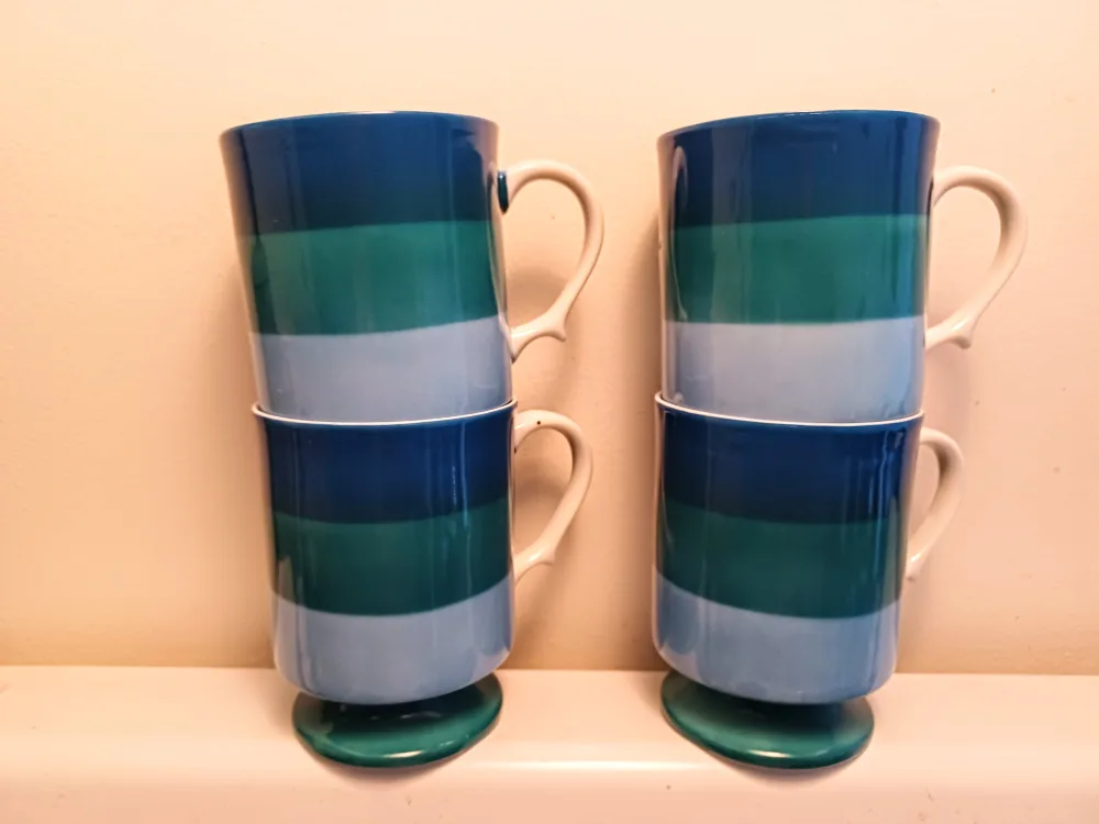 Set of Stunning Vintage MCM Holt Howard Pedestal Coffee Mugs image indicator(2)
