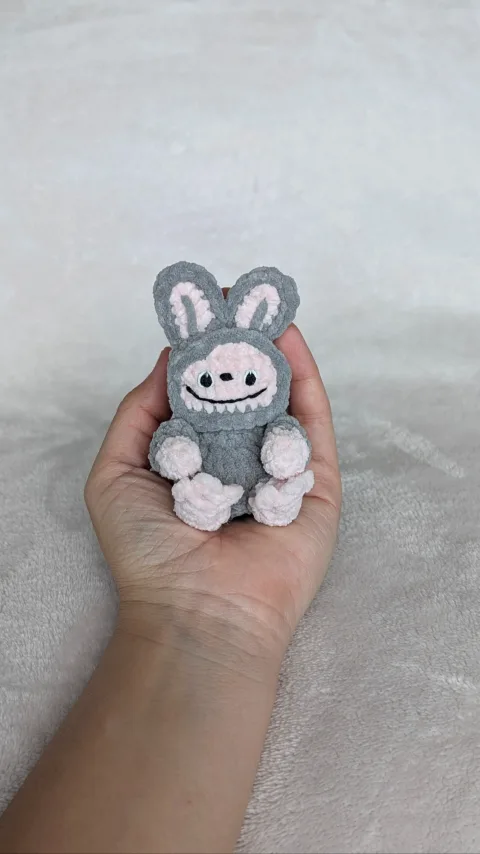 Labubu plushie, Handmade Crochet Labubu Plushie keychain thumbnail