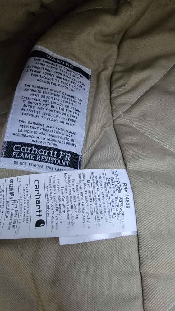 Carhartt Flame-Resistant Duck Hood – FR Quilted Lined, Brown image indicator(7)