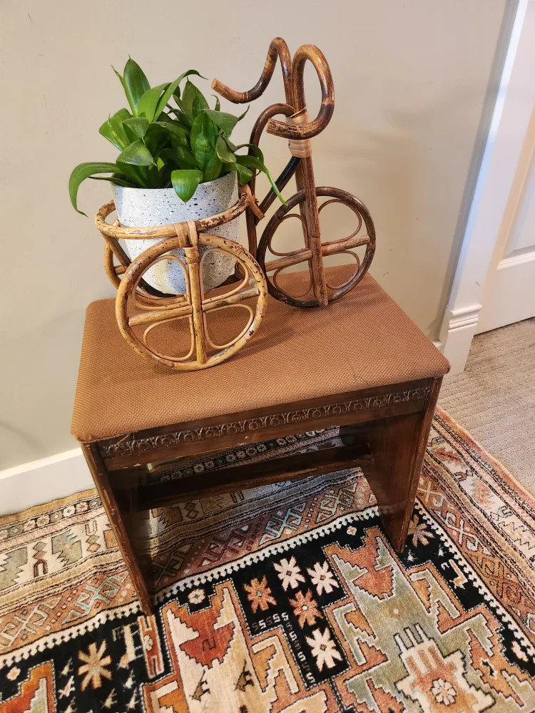Upholstered Wooden Stool thumbnail