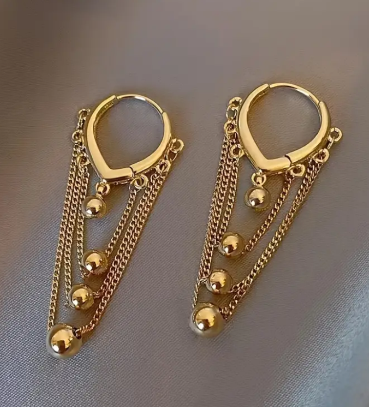 Gold Dangle Earrings - New - photo 2