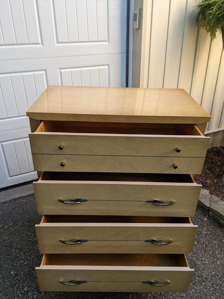 Vintage MCM 4 Drawer Tallboy By Victoriaville image indicator(7)