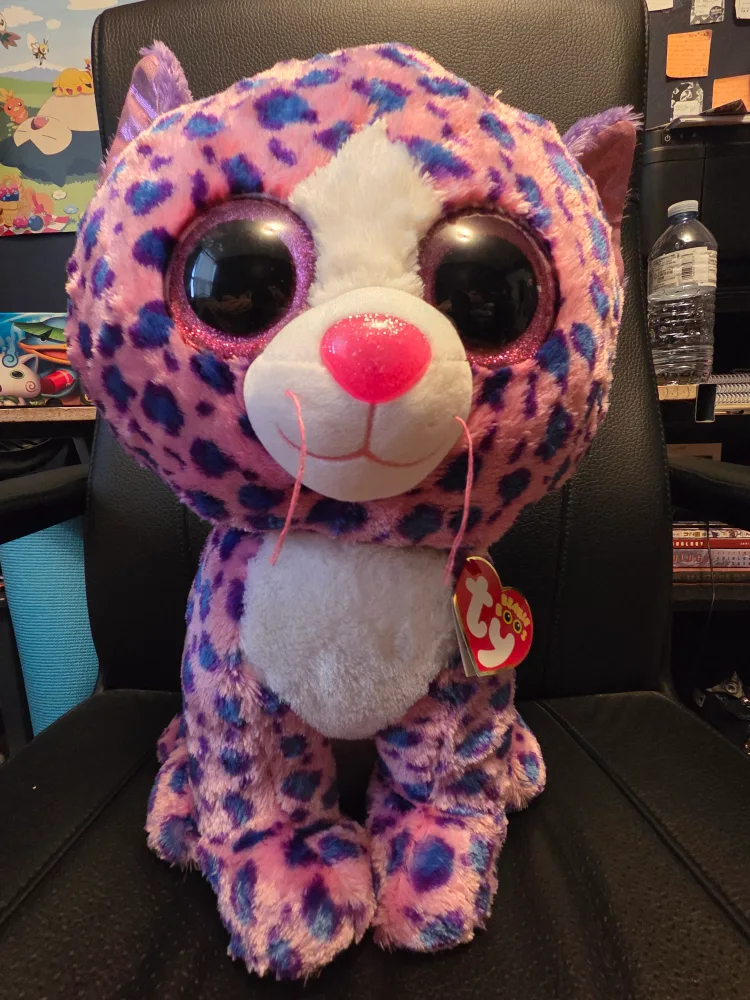 XL Ty Beanie Boos Reagan - Pink & Blue Kitty thumbnail