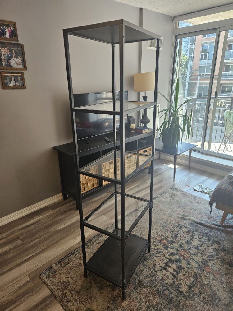 Black Metal & Glass Shelf