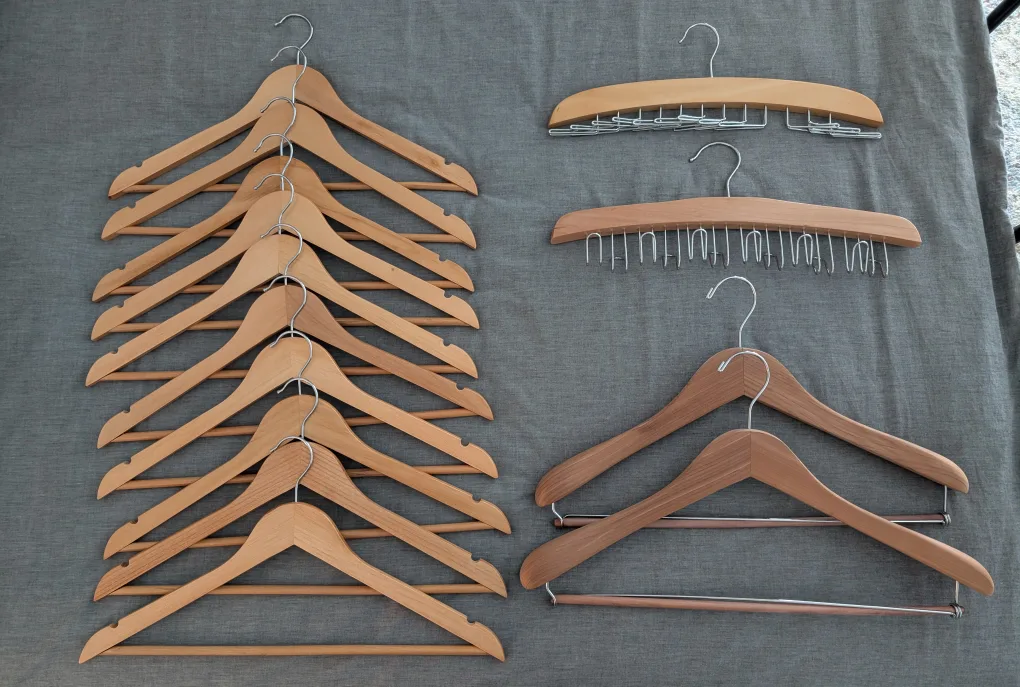 45 Wooden Hangers - Clothes, Suits, Belt and Tie Hanger thumbnail