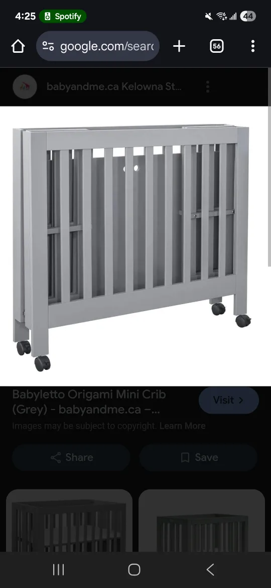 Babyletto Origami Mini Crib - Grey image indicator(2)