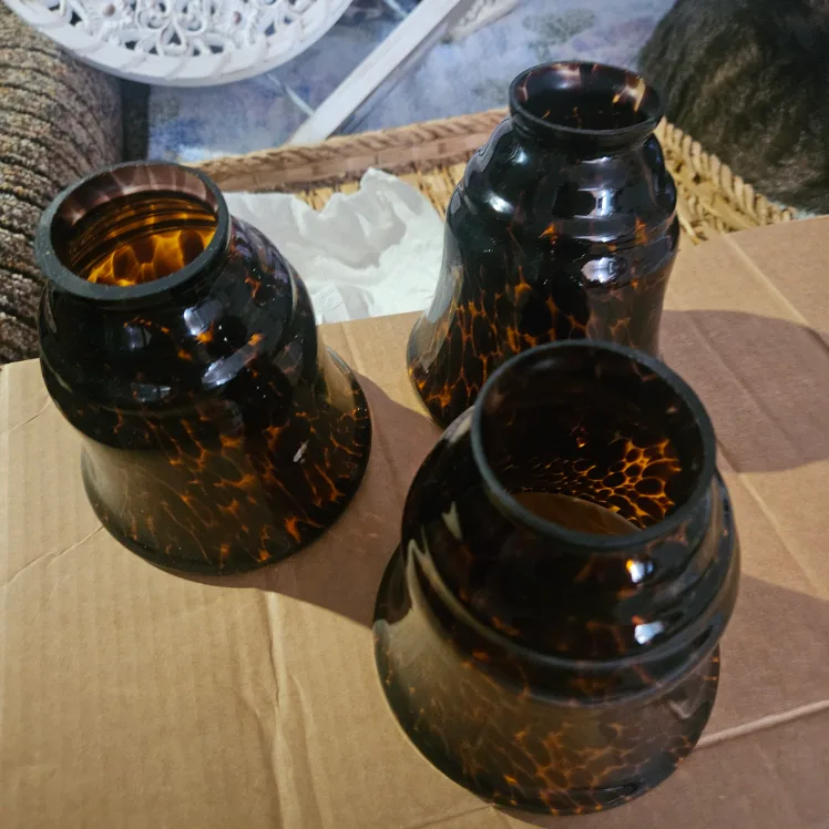 vtg, tortoise shell lamp shade  celling fan. thumbnail