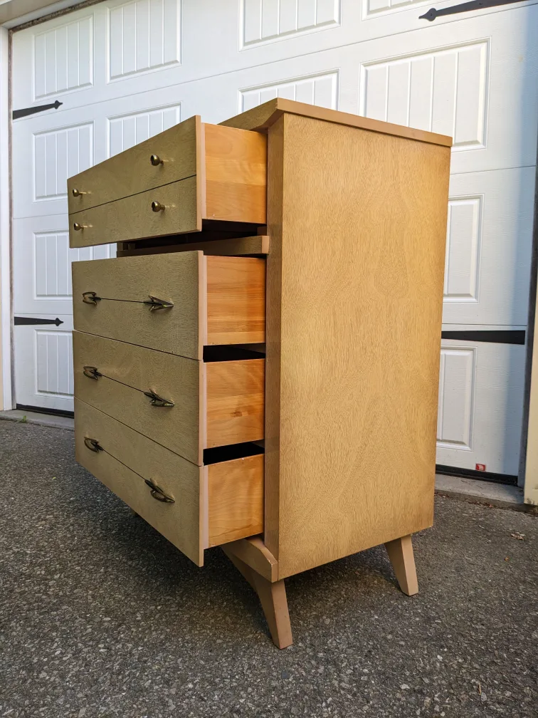 Vintage MCM 4 Drawer Tallboy By Victoriaville image indicator(2)