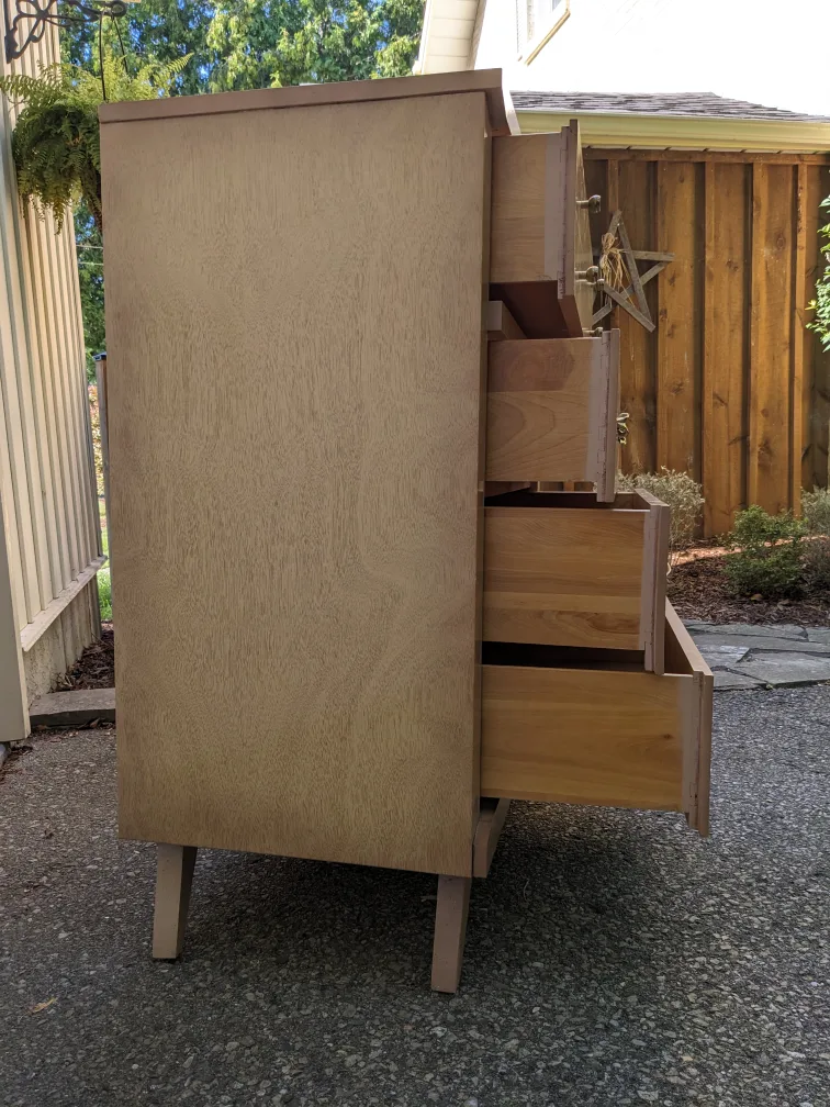 Vintage MCM 4 Drawer Tallboy By Victoriaville image indicator(5)