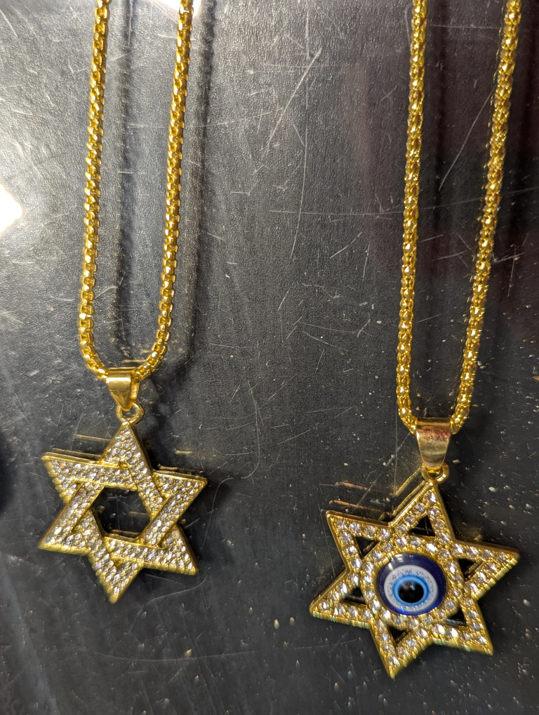 Gold plated Star of David Pendant Necklace, downtown location