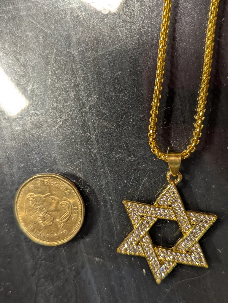 Gold plated Star of David Pendant Necklace, downtown location image indicator(4)