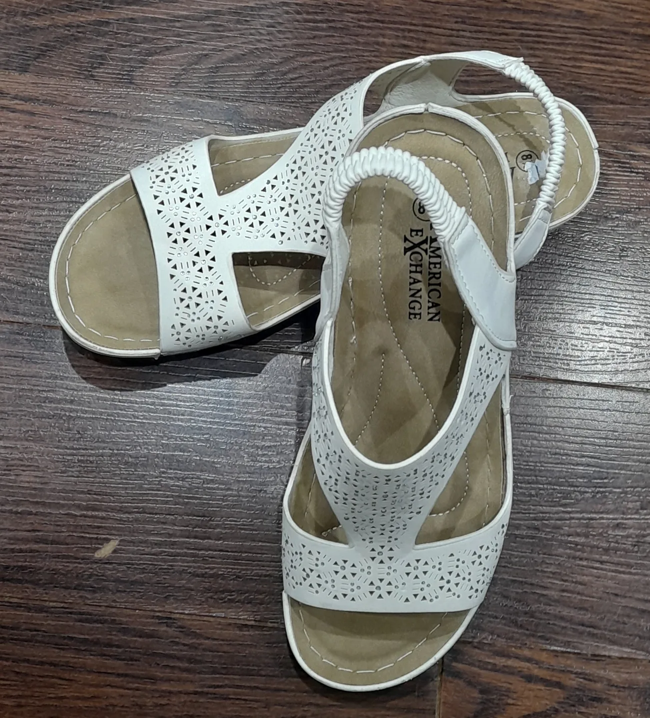 American Exchange White Sandals - Size 8.5 image indicator(5)