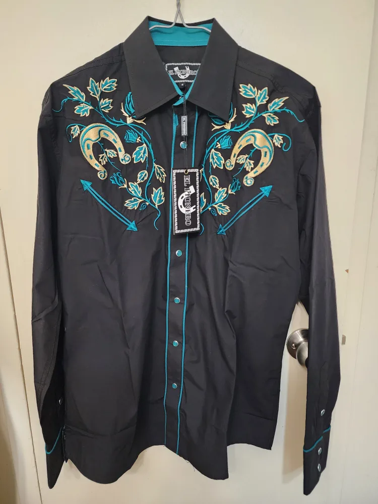 Cowboy Hardware Black Embroidered Western Shirt thumbnail
