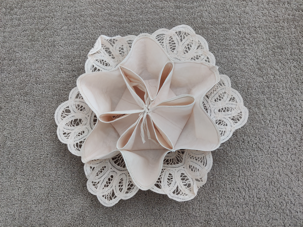 Vintage Kitchen Lace & Linen Cotton Biscuit Cookies Candy Holder