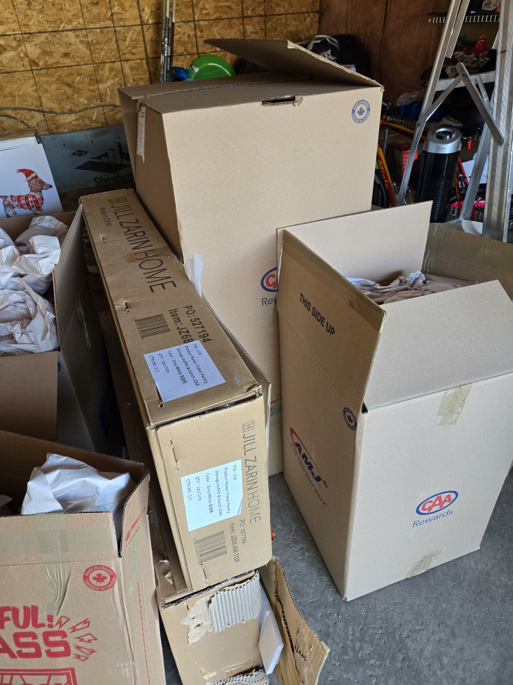 Moving boxes and paper