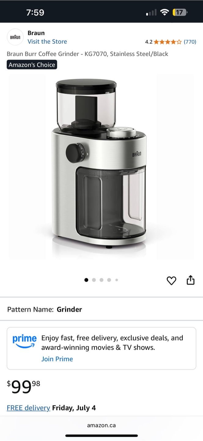 Braun Burr Coffee Grinder - photo 2