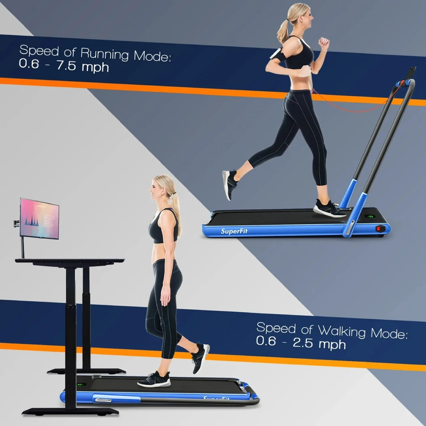 SuperFit Foldable Treadmill - Compact & Easy Storage thumbnail
