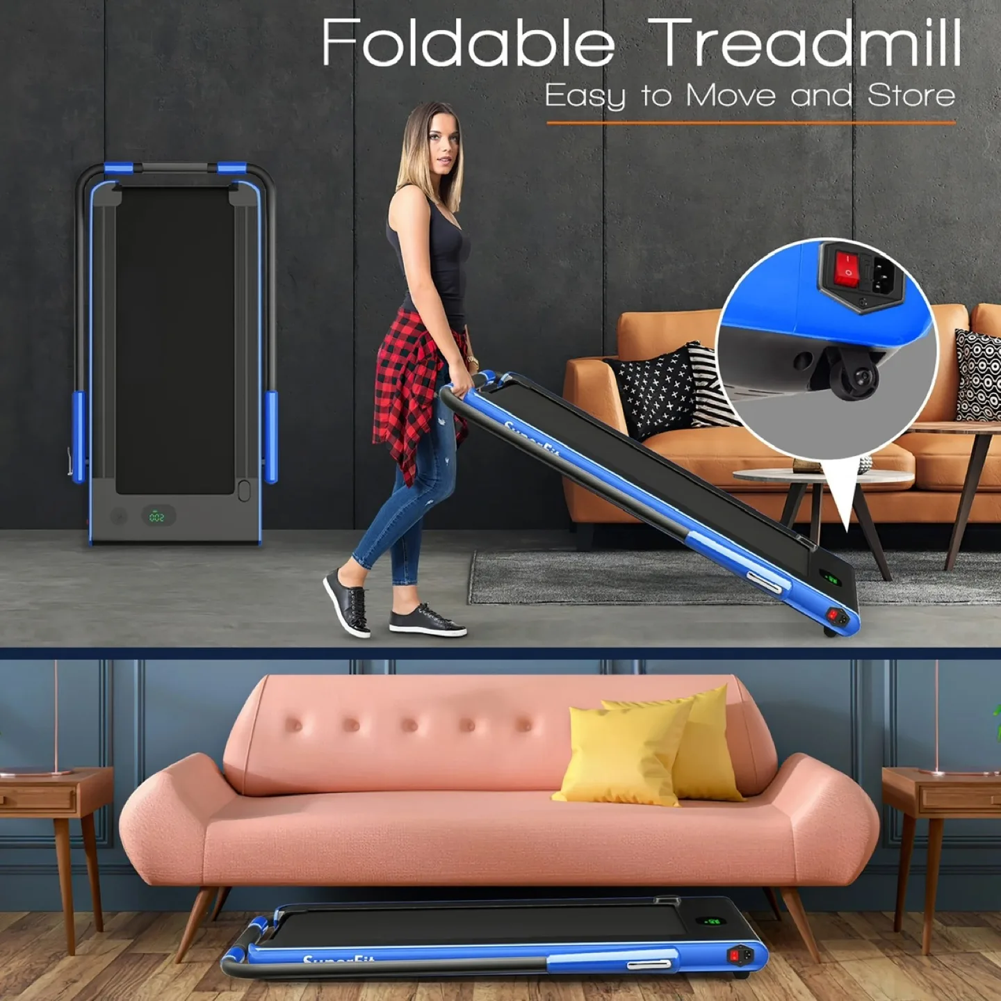 SuperFit Foldable Treadmill - Compact & Easy Storage image indicator(4)