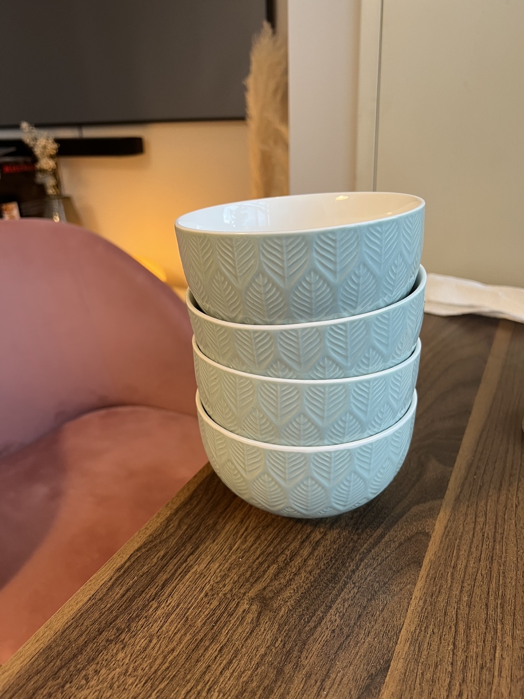 4 Light Blue Bowls