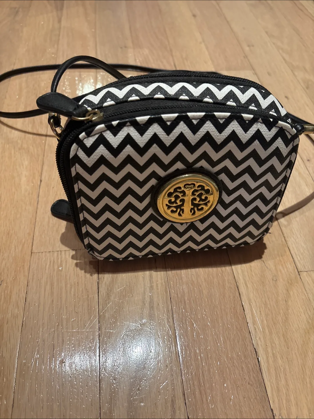 Claire's Crossbody Bag - Black & White Pattern thumbnail