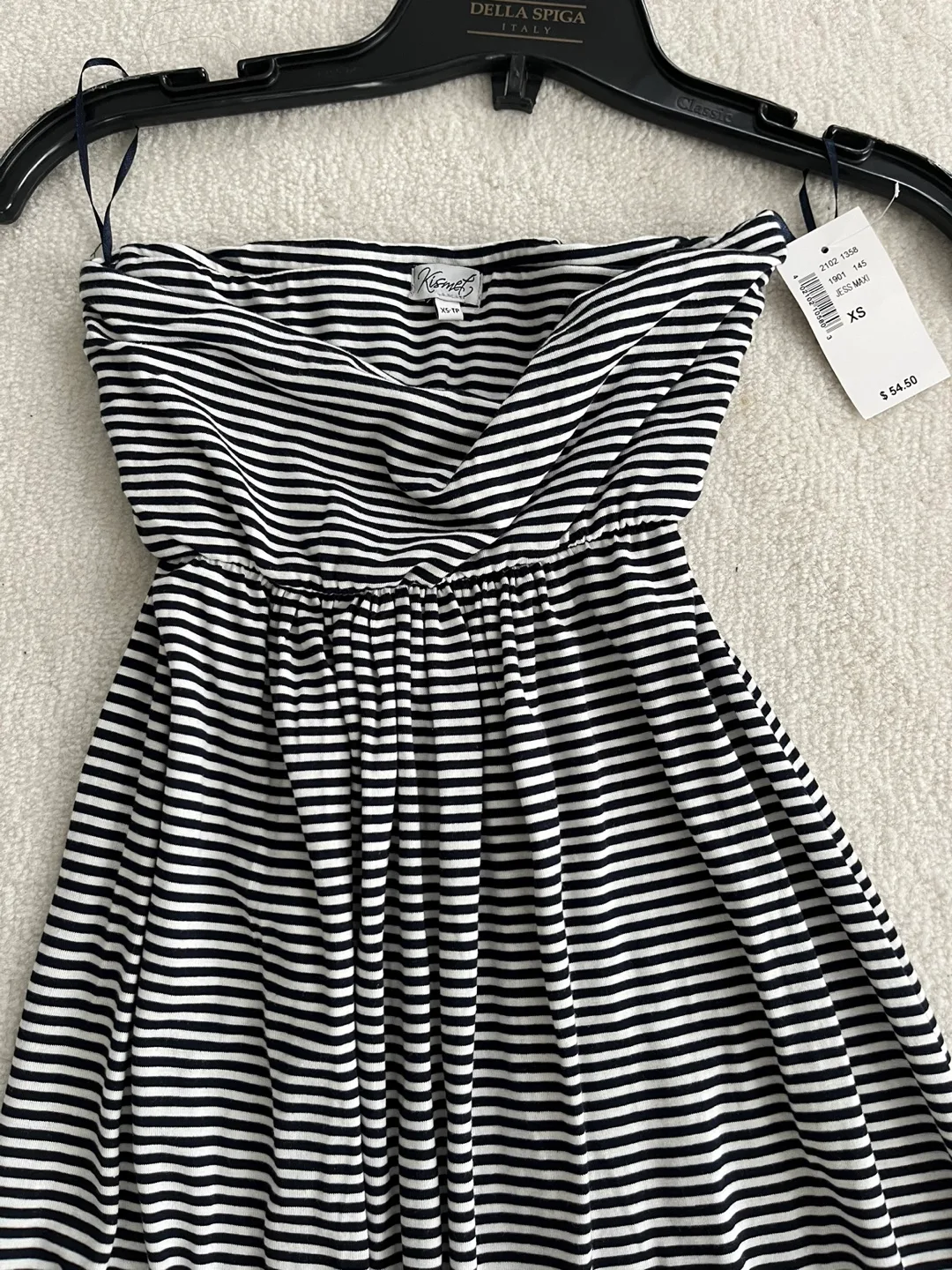 NWT- XS strapless black & white maxi dress image indicator(2)