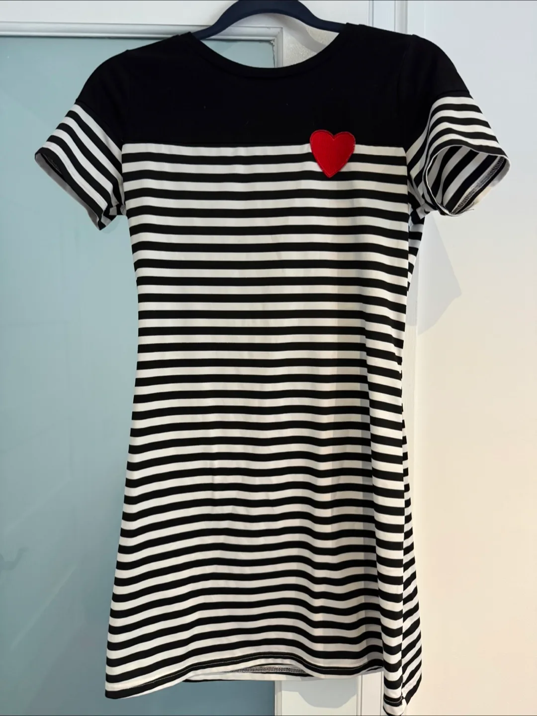 Shein Black & White Striped Dress - Size XS thumbnail