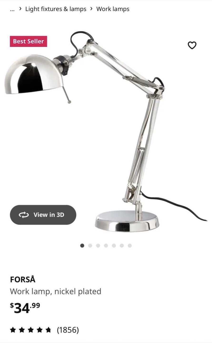 IKEA table lamp includes 2 bulbs