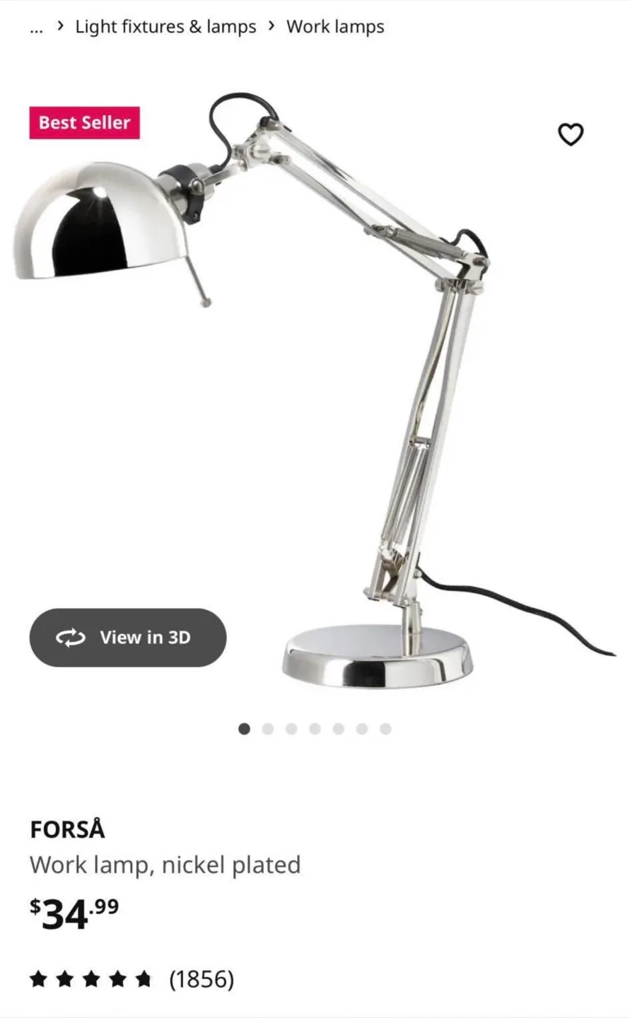 IKEA table lamp includes 2 bulbs thumbnail