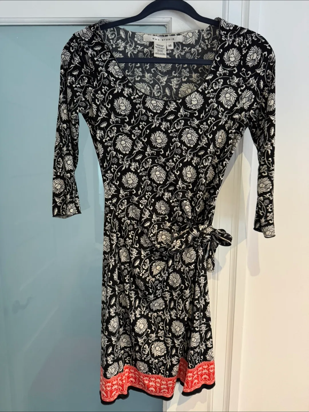Max Studio XS Floral Print Wrap Dress thumbnail