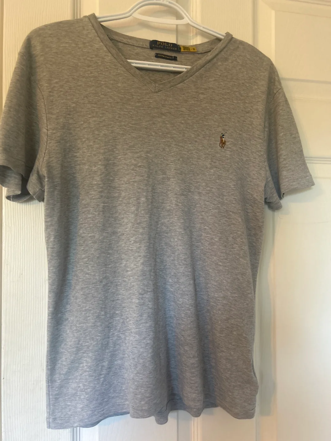 Polo Ralph Lauren Grey V-Neck T-Shirt, L thumbnail