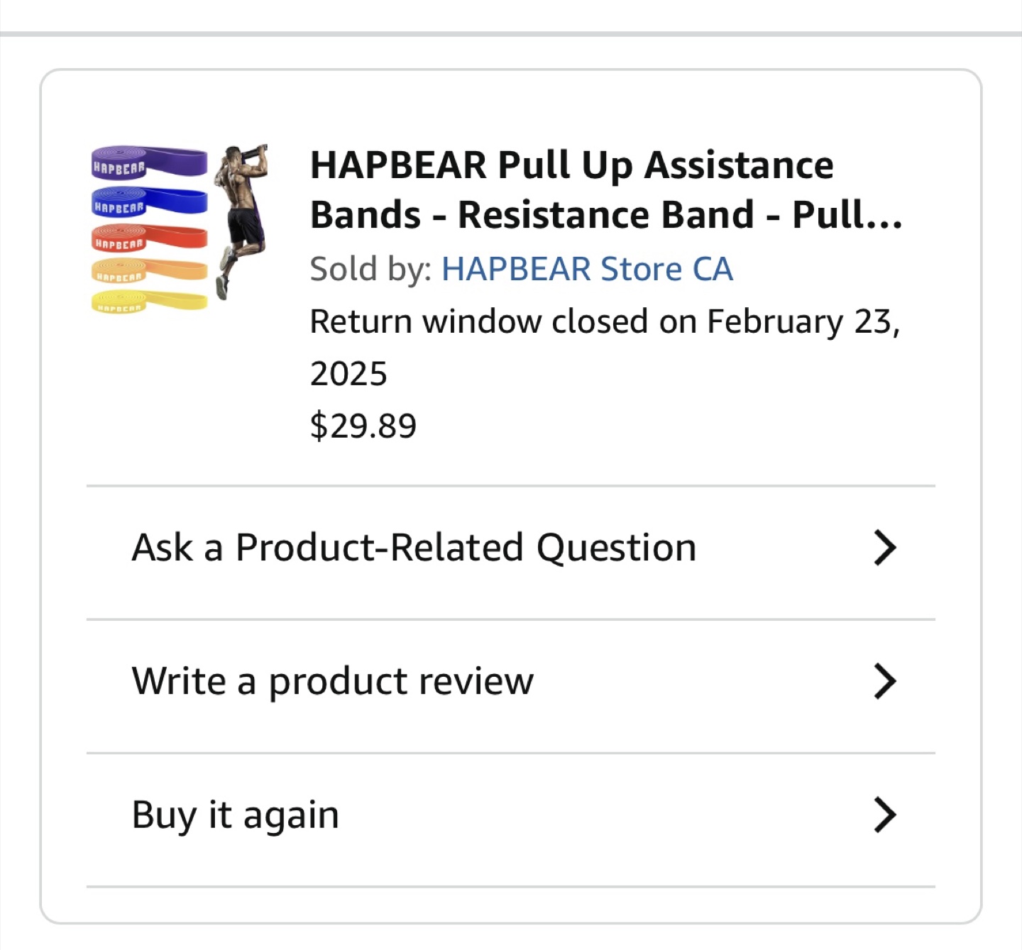 HAPBEAR Pull Up Assistance Bands - Resistance Band
