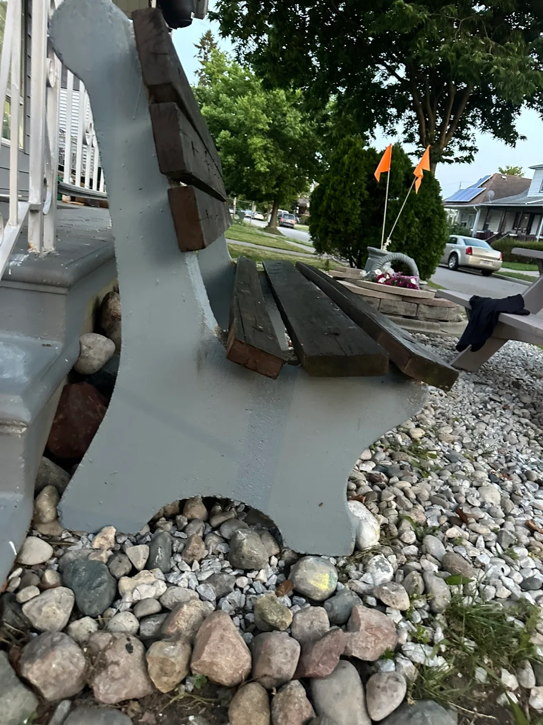 Outdoor Wooden Bench- deliver available image indicator(4)